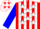 Red, White Stripes, White Stars on Blue Sleeves