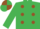 EMERALD GREEN, brown spots, quartered cap