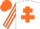 White, Orange Cross of Lorraine, Orange and White striped sleeves, Orange cap