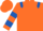 Orange, Royal Blue epaulets, hooped sleeves
