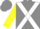 GREY, white cross belts, yellow sleeves, grey cap