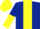 Dark Blue, Yellow stripe, halved sleeves, Yellow cap