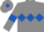 Grey, Royal Blue triple diamond, armlets and diamond on cap