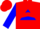 RED, Blue Triangle, Red Chevrons on Blue Slvs