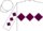 White, Maroon triple diamond, diamonds on sleeves, White cap