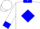White, blue R diamond E, blue collar & cuffs