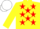 YELLOW, red stars, yellow sleeves, white cap
