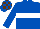 ROYAL BLUE, white hoop, royal blue & brown check cap