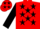 RED, black stars, black sleeves, red cap, black stars