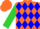 Orange and Blue Diamonds, Lime Green Sleeves