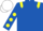 Royal Blue, Yellow epaulets, Royal Blue sleeves, Yellow spots, White cap