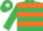 EMERALD GREEN & ORANGE HOOPED, Emerald Green cap white star