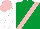 EMERALD GREEN, pink sash, white sleeves, pink cap