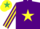 Purple, Yellow star, striped sleeves, Yellow cap, Emerald Green star