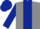 Grey, Dark Blue stripe, sleeves and cap