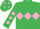 Emerald Green, Pink triple diamond, diamonds on sleeves and cap