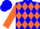 Blue, Orange Diamonds, Orange Bars on Sleeves