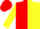 Red and Yellow (halved), Yellow sleeves, Red cap