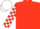 Flame Red, Black Sleeves, White Blocks, White Cap
