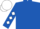Royal Blue, White Diamonds on Sleeves, White Cap