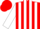 Red, White Stripes, White Bars on Sleeves, Red Cap