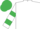White, Emerald Green four leaf clover, hooped sleeves, Emerald Green cap