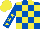 Royal Blue and Yellow check, Royal Blue sleeves, Yellow stars, Yellow cap