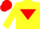 YELLOW, RED inverted triangle and cap