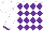 White, Purple Diamonds, Purple Cuffs on Sleeves, White Cap