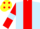 Light Blue, Red stripe, Red sleeves, Light Blue armlets, Yellow cap, Red spots