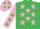 Emerald Green, Pink stars, Pink sleeves, Emerald Green stars
