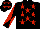 Black, Red stars, diabolo on sleeves and stars on cap