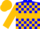 Blue, Gold Hoop, Gold Blocks on Sleeves, Gold Cap