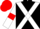 BLACK, WHITE cross belts, WHITE sleeves, RED armlets, RED cap