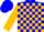 Blue, Gold Blocks on Sleeves, Blue Cap