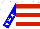 WHITE, Red Bars, White Stars on Blue Sleeves