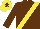 BROWN, yellow sash, yellow cap with brown star
