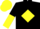 BLACK, YELLOW diamond, halved sleeves, YELLOW cap