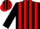 BLACK, Red Square Framed 'G', Red Stripes on Black Slvs