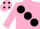 Pink, large Black spots and spots on cap