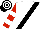 White, Black sash, Red and White hooped sleeves, Black and White hooped cap