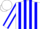 White and Blue Stripes, White Sleeves, Blue Seams