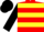 RED, YELLOW hoops, BLACK sleeves and cap
