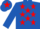 Royal Blue, Red stars, Royal Blue sleeves, Royal Blue cap, Red star