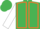Emerald Green, Orange seams, White sleeves, Emerald Green cap