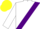 White, Purple sash, Yellow cap