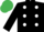 Black, White spots, Emerald Green cap