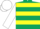 Dark Green, Yellow hoops, White sleeves and cap
