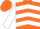ORANGE, White Chevrons, White Bars on Sleeves