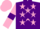 Purple, Pink stars, Pink sleeves, Purple armlets and star on Pink cap